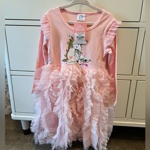 Pink Unicorn Long Sleeve Dress 3-4